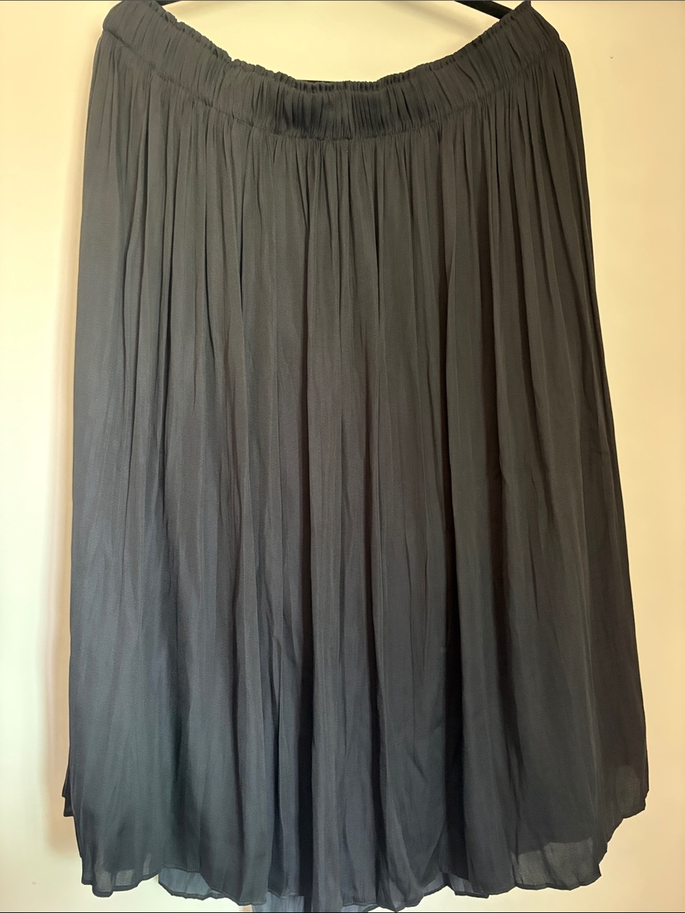Gap Pleated Black Women's Midi Skirt, Flowy, Sheer, Lined